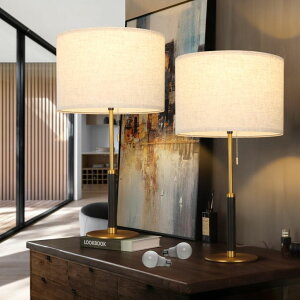�T�t�@���B�� safavieh �e�[�u�������v �T�t�@�r�� �T�t�@���B�A PSDSSHIIS 26.4 Set 2 Pull Chain Table Lamp Modern Mid Century Bedside Lamps for Living Room End Tables 3-Color Light for Bedroom, Solid Wood/Metal/Fabric Lamp for Home/O 