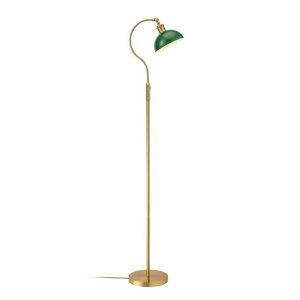 �T�t�@���B�� safavieh �e�[�u�������v �T�t�@�r�� �T�t�@���B�A O�fBright Heritage - Banker�fs Floor Lamp, 3-Level Touch Dimming, Adjustable Tilt Shade, Removable Lampshade Design, E26 Socket with 6W Dimmable LED Bulb, Green Glass Sh
