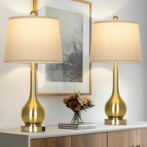 �T�t�@���B�� safavieh �e�[�u�������v �T�t�@�r�� �T�t�@���B�A luxeflow 26 Gold Table Lamps Set of 2 for Living Room, Touch Control Bedroom Lamps for Nightstand, 3-Way Dimmable Bedside Lamp with USB A+C Port (2 LED Bulbs Included) �y