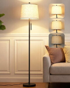 �T�t�@���B�� safavieh �e�[�u�������v �T�t�@�r�� �T�t�@���B�A JUNNAI �yUpgraded�z Modern Black Floor Lamp 63in Standing Lamp for Living Room Bedroom Office 3 Way Brightness Dimmable Tall Pole Light with Beige Linen Shade Metal Shad
