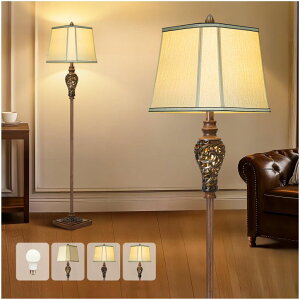 �T�t�@���B�� safavieh �e�[�u�������v �T�t�@�r�� �T�t�@���B�A Vintage Floor Lamp with Nightlight, 65 Rustic Standing Lamp with Beige Faux Silk Shade, Farmhouse Style Design Tall Lamp Decor for Living Room Bedroom Study Home Office 