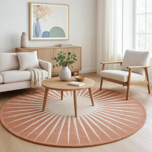 �T�t�@���B�� safavieh �e�[�u�������v �T�t�@�r�� �T�t�@���B�A Restoration and Renovation Modern Round Area Rug ? Hand-Tufted with 100% NZ Wool, Thick & Soft Circular Carpet for Living Room, Bedroom & Dining Room Decor (Soft Pink, 5 