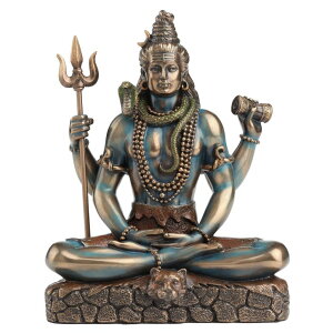 �Ǌ|�����v ������� Veronese Design 6 1/4 Inch Lord Shiva in Lotus Pose Hindu God Destroyer of Evil Resin Statue Bronze Finish �y���s�A���i�z