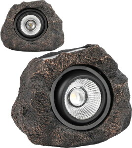 �K�[�f�����C�gLED�\�[���[���C�g �\�[���[�p���[ Solar Rock Lights Outdoor ? 2 Pack Waterproof LED Landscape Garden Spotlights, Realistic Stone Design, Wireless Solar Powered Pathway Lights for Yard, Walkway, Patio & Lawn Decoration �y