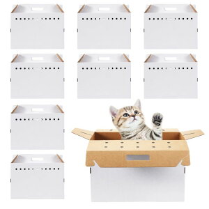 �C���R ���� �o�[�h �g���x���L�����A�[ Kisston 12 Pieces Cardboard Pet Carriers 17.5 x 8.5 x 15 Inches for Small Animals Cat Hamster Guinea Pig Rabbit Bird Travel Box �y���s�A���i�z