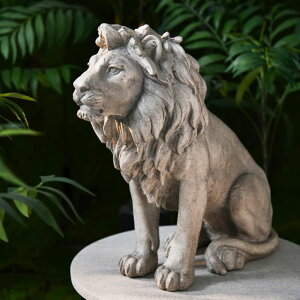 �h�A�m�b�J�[ LC LCdecohome Garden Outdoor Statues Lion Statue ? 20Inch Garden Decor Statue Antique Lion Stone with Long Hair Outdoor Indoor Figurine Gift Decoration for Home D?cor Patio Yard 20 * 9.5 * 19.5 inch �y���s�A���i�z