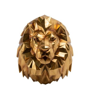 �h�A�m�b�J�[ Guichifun Gold Lion Head Wall Hanging - 14.3 IN Resin Lion Decor Wall Sculpture Vintage Animal Wall Decor for Wild Animal Lovers �y���s�A���i�z