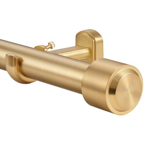 �h�A�m�b�J�[ Heavy Duty Curtain Rods, 1 1/8 Inch Diameter Single Curtain Rod 144-240Inch(12-20ft) Extendable Length for Large Windows with End Caps Adjustable Modern Brackets-Warm Gold �y���s�A���i�z