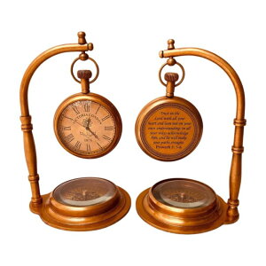 �����v ALADEAN Decorative TableClock Compass | Desk Sundial - Shelf Decor Timeless Vintage Table (Trust in The Lord) �y���s�A���i�z
