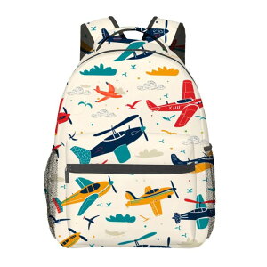 �C���R ���� �o�[�h �g���x���L�����A�[ MIEPOS Retro Colorful Airplane Backpack,Vintage Aircraft Polyester Backpacks,Lightweight Double Shoulder Back Pack for Adults,Cloud Bird Bookbag,School Bag Gifts,Casual Travel Daypack Book Pack �y��