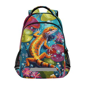 �C���R ���� �o�[�h �g���x���L�����A�[ ALAZA Colorful Lizard School Backpack for Girls & Boys, Kids Laptop Bookbag with Reflective Strip 17in �y���s�A���i�z