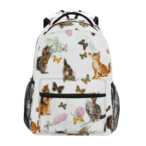 �C���R ���� �o�[�h �g���x���L�����A�[ Nander Backpack Travel Lovely Cat Flower Butterfly School Bookbags College Bag for Womens Mens Boys Girls �y���s�A���i�z