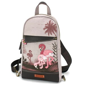 �C���R ���� �o�[�h �g���x���L�����A�[ CHALA Canvas Sling Bag Women RFID Protected Canvas Crossbody Backpack with Adjustable Strap (Flamingo Group - Gray) �y���s�A���i�z