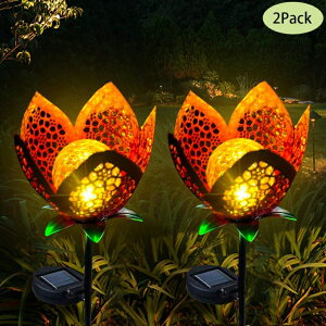 �y���[�z �K�[�f�����C�g LED�\�[���[���C�g �t�����[ Luxbox Solar Lights Outdoor Decorative for Waterproof IP65 Garden Automatically Illuminates Working 8 Hours Yard Decoration (2 Pack) sokunou �y���s�A���i�z