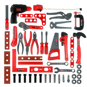 �y���[�z Kidami Deluxe 52 Piece Kids Toy Tool Set, Construction Tool Sets Pretend Play Toys with a Handy Storage Bag sokunou �y���s�A���i�z
