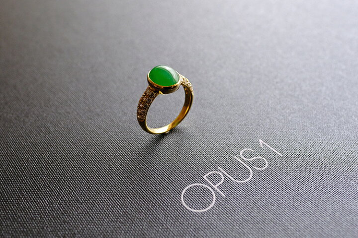 楽天市場】翡翠 (ヒスイ)×K18リング 『LUMINANCE』(15号/グリーン翡翠  