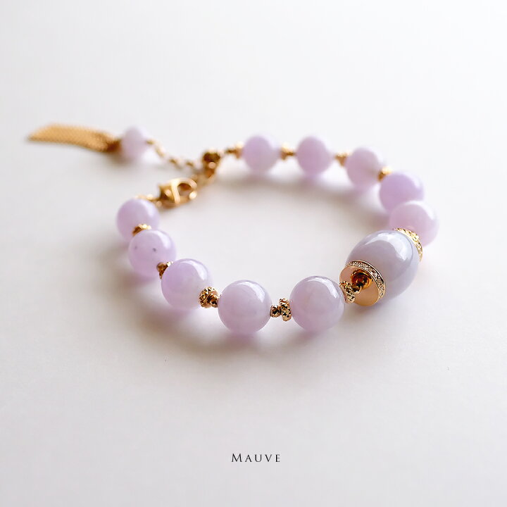 楽天市場】翡翠(ヒスイ)×ダイヤモンド×K18PGブレスレット『MAUVE  