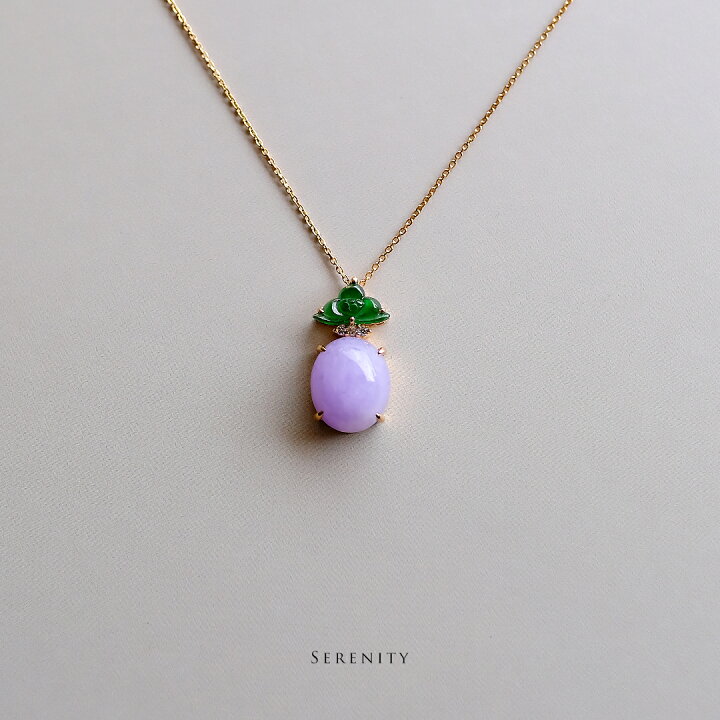 楽天市場】翡翠(ヒスイ)×ダイヤモンド×K18PGペンダント『SERENITY 