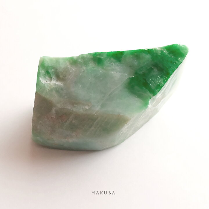 楽天市場】翡翠 (ヒスイ) カット原石 / 置物『HAKUBA』グリーン翡翠 