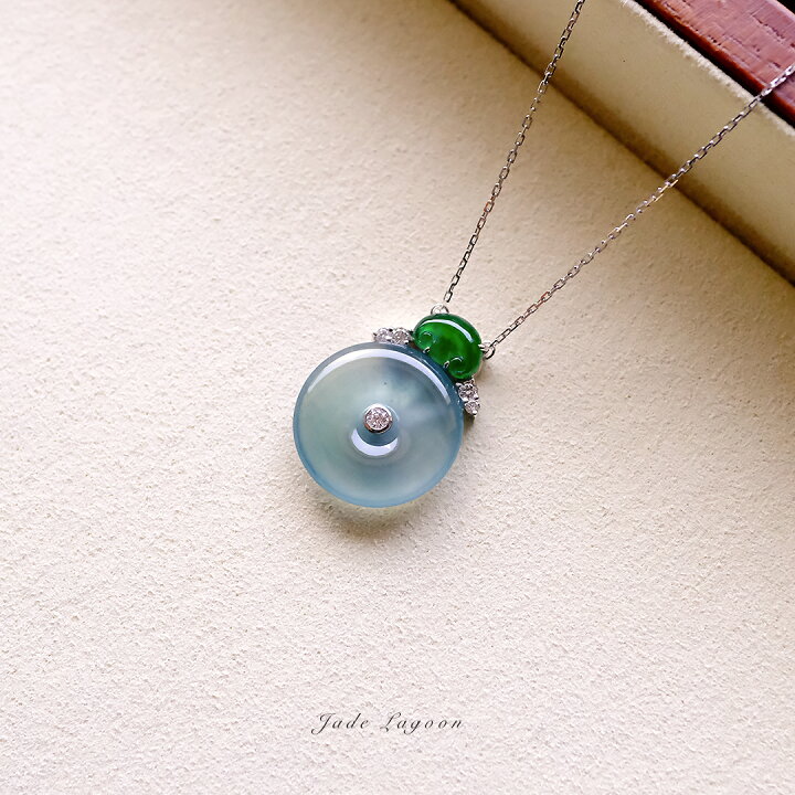 楽天市場】翡翠 (ヒスイ) × ダイヤモンド × K18WG ペンダント『Jade  