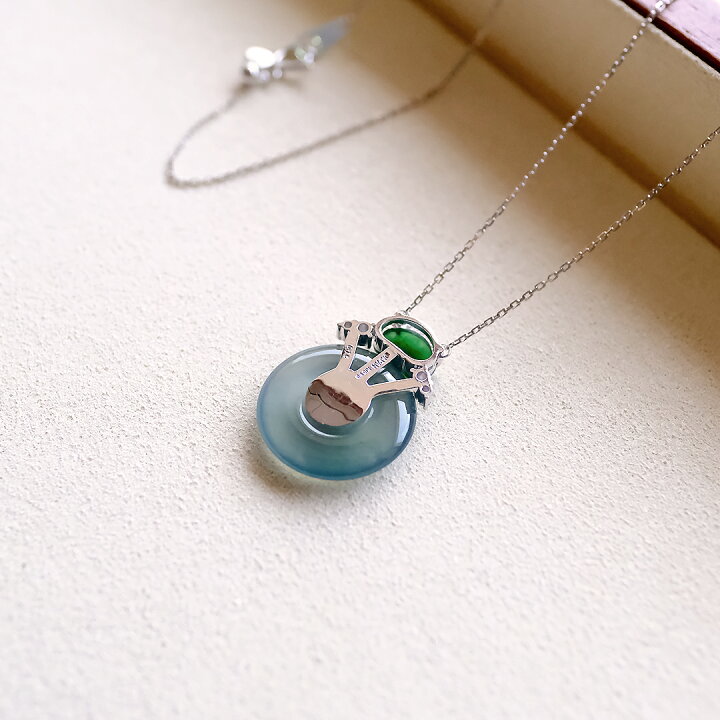 楽天市場】翡翠 (ヒスイ) × ダイヤモンド × K18WG ペンダント『Jade 