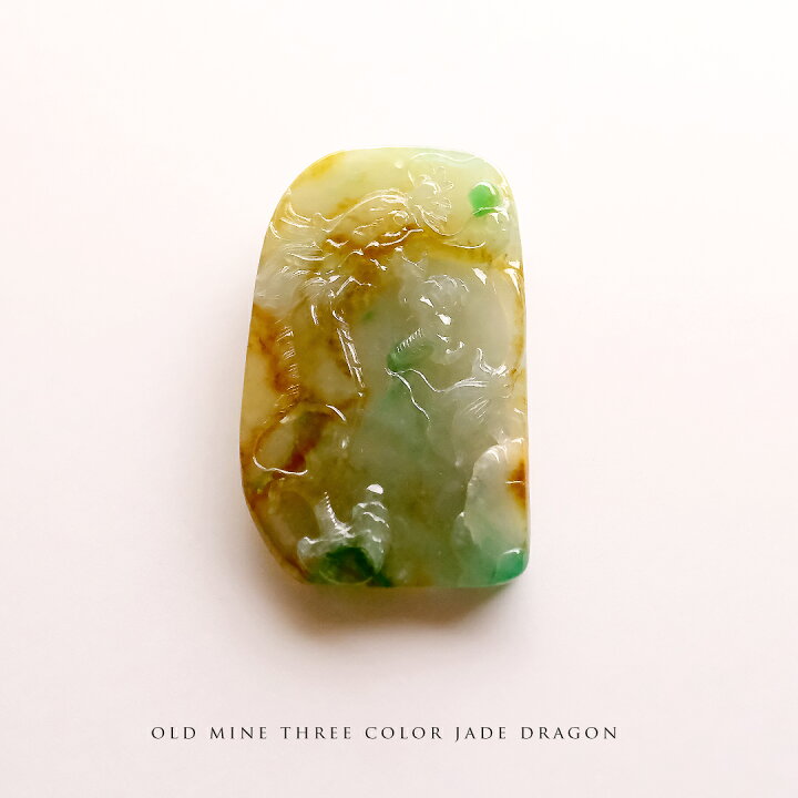 楽天市場】翡翠(ひすい) 彫刻 ペンダント 『OLD MINE THREE COLOR JADE 