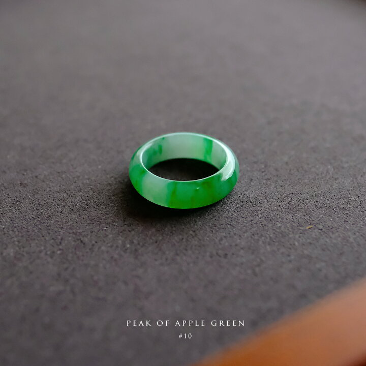楽天市場】翡翠 (ヒスイ)くりぬきリング 『PEAK OF APPLE GREEN』 (10  