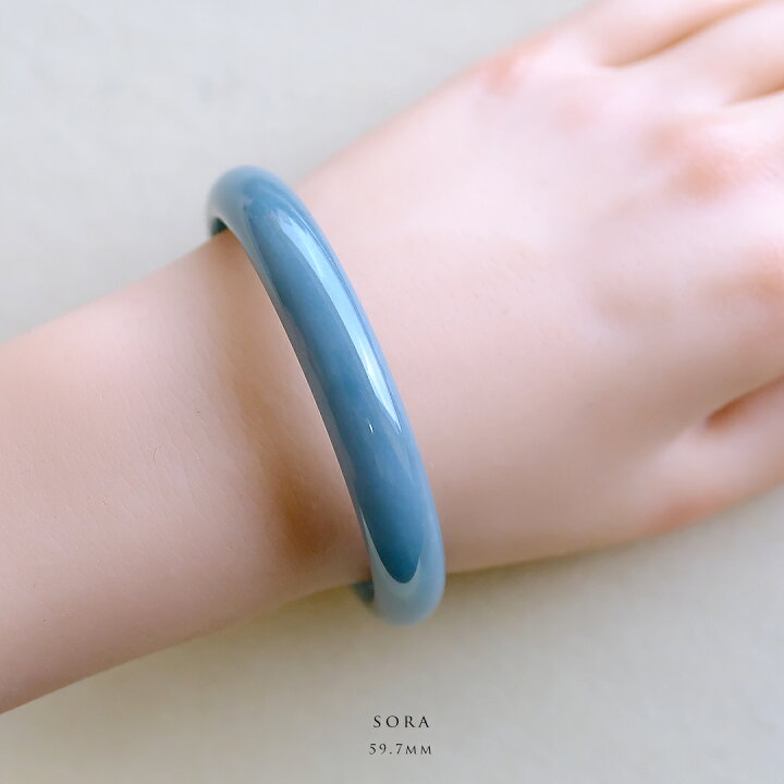 楽天市場】翡翠 (ひすい) バングル 『SORA』 ( 円形 / 内径59.7mm 