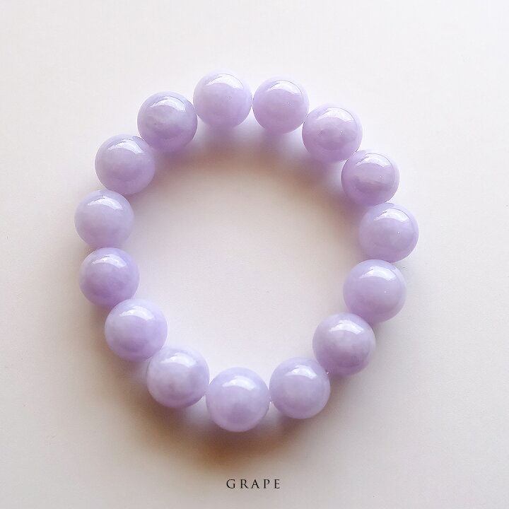 楽天市場】翡翠(ヒスイ) 丸玉ブレスレット『GRAPE』（ラベンダー 