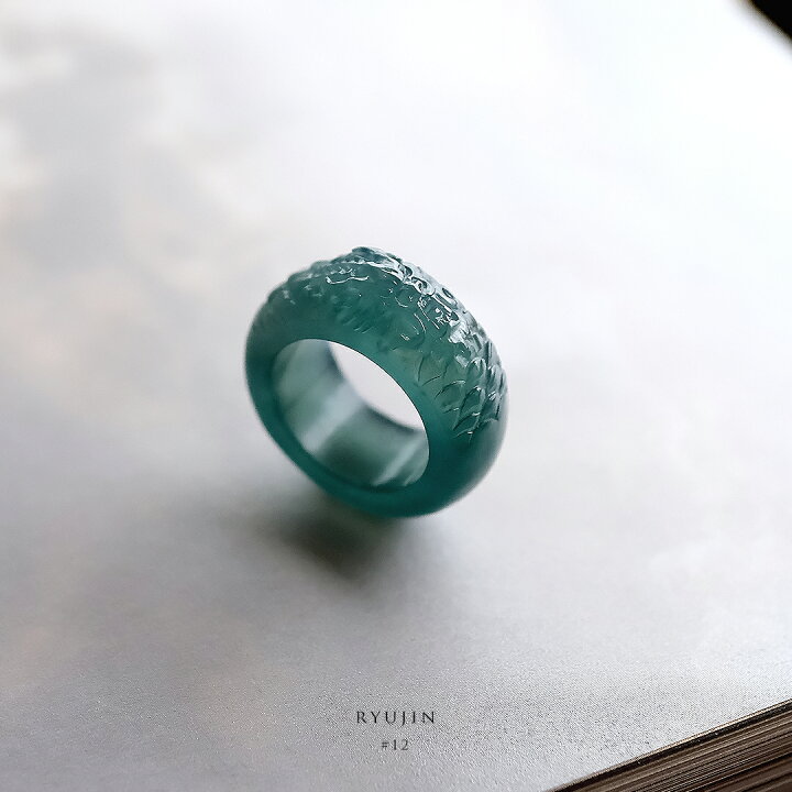 楽天市場】翡翠 (ヒスイ) くりぬき 彫刻 リング『RYUJIN』( 12号 