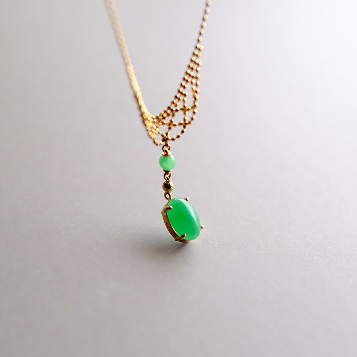 楽天市場】翡翠(ヒスイ) × K18YG ペンダント ネックレス『SHIZUKU