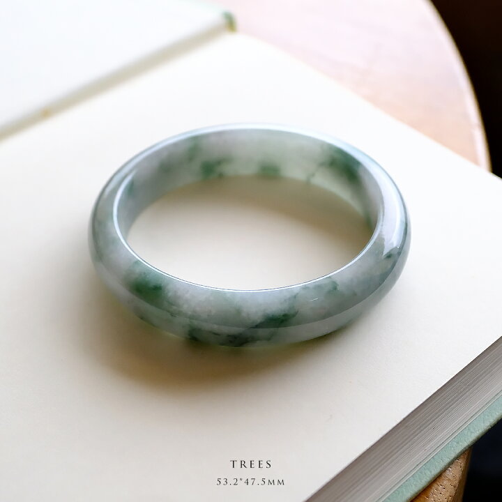 楽天市場】翡翠 (ひすい) バングル『TREES』 (楕円形/内径53.2×47.5mm 