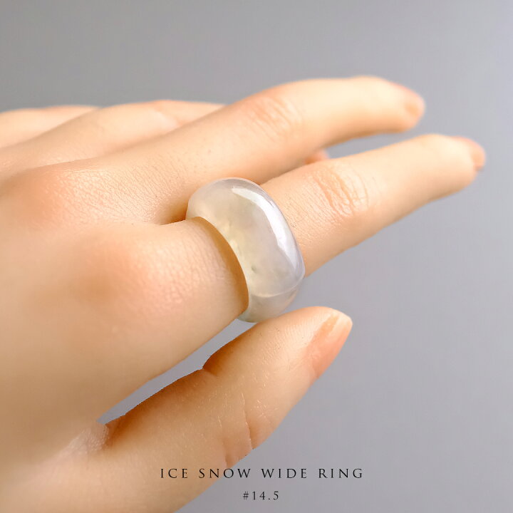 楽天市場】翡翠 (ヒスイ)くりぬきリング 『ICE SNOW WIDE RING』 (14.5 