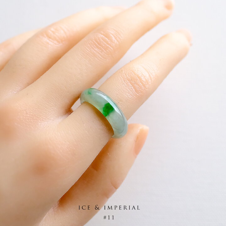 楽天市場】翡翠 (ヒスイ)くりぬきリング 『ICE & IMPERIAL』 (11号 