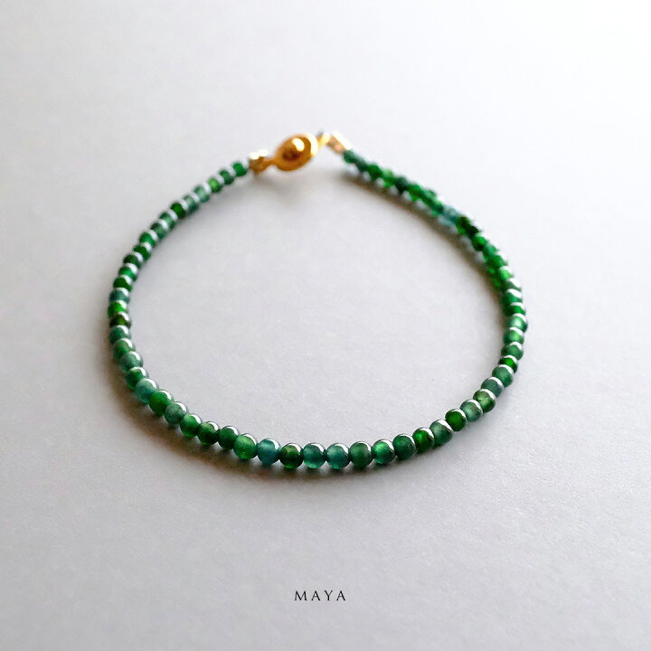 楽天市場】翡翠(ヒスイ) 丸玉ブレスレット『MAYA』（グリーン翡翠/内周 