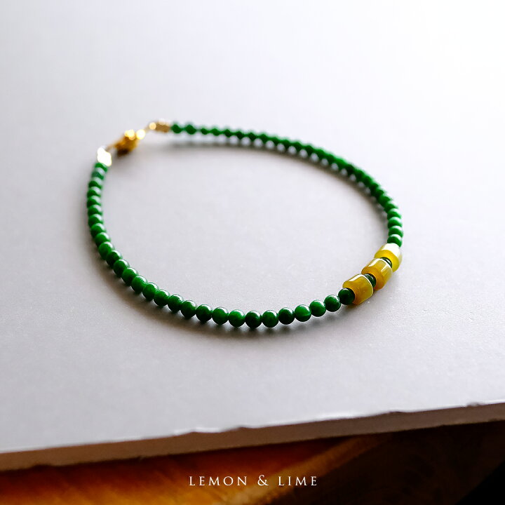 楽天市場】翡翠(ヒスイ) 丸玉ブレスレット『LEMON & LIME』（イエロー 