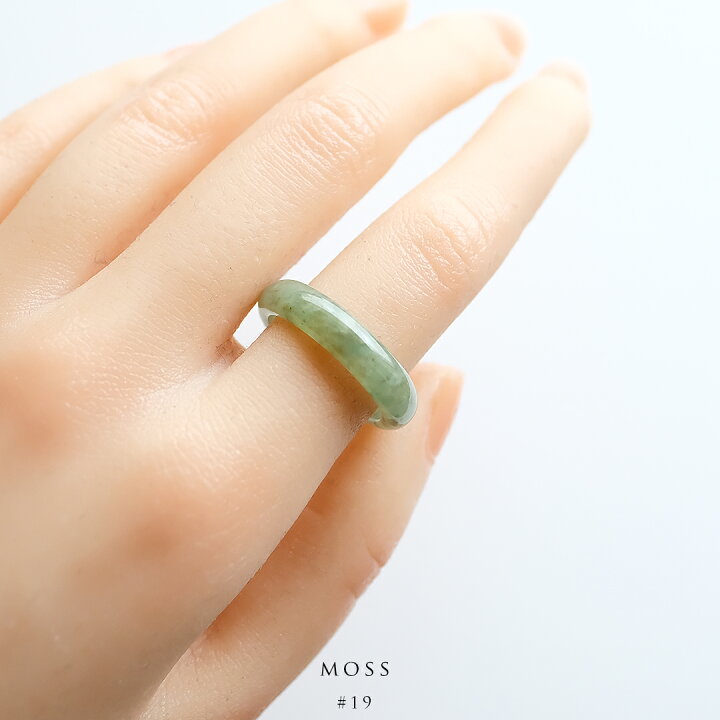 楽天市場】翡翠 (ヒスイ)くりぬきリング 『MOSS』 (19号/モスグリーン  