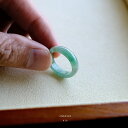 翡翠 (ヒスイ)くりぬきリング 『IMAGE』(14号/グリーン翡翠) 一点物 希少 高品質 無着色 ミャンマー産天然ひすい ナチ…