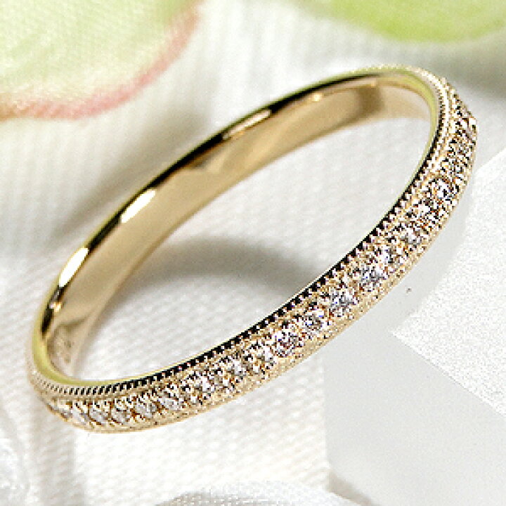 楽天市場】【送料無料】K18YG【0.20ctUP】ミル打ち ダイヤモンド フル  