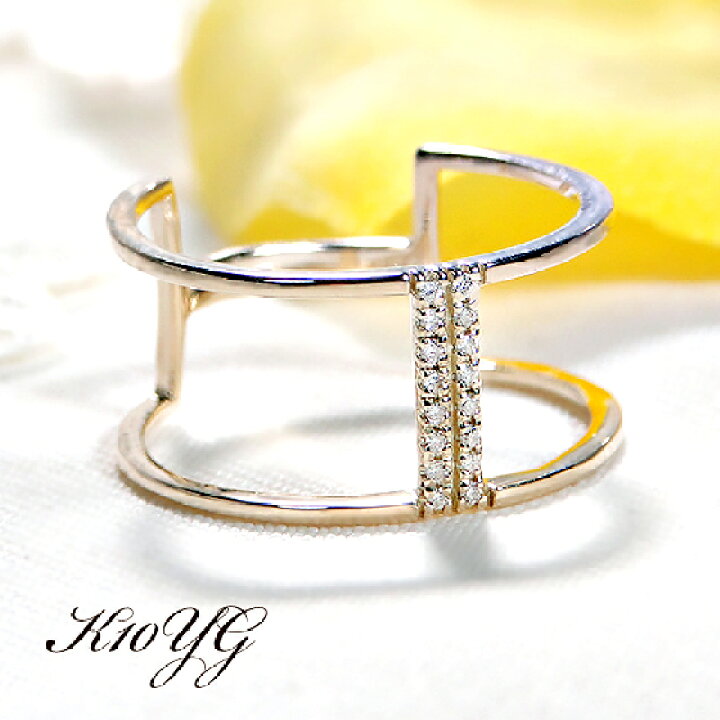 楽天市場】【送料無料】K10YG【0.05ct】ダイヤモンド 幅広 リング  