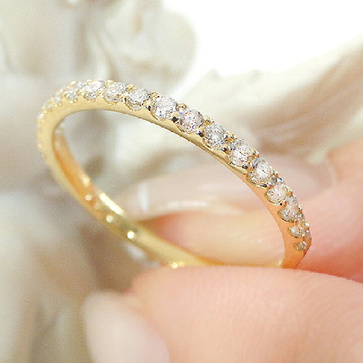 楽天市場】【送料無料】K18YG【0.20ct】ダイヤモンド ハーフエタニティ 