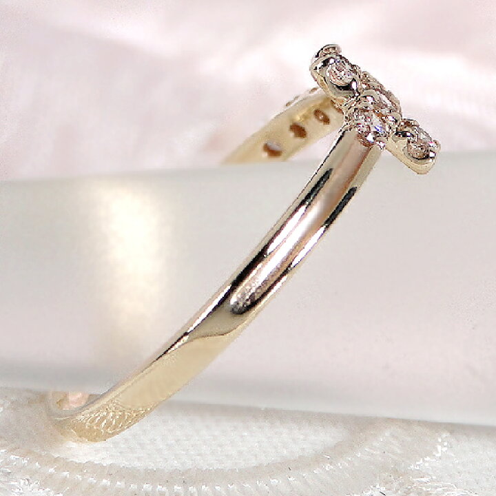 楽天市場】【送料無料】K10YG【0.14ct】ダイヤモンド クロス ピンキー 