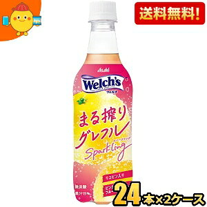 【送料無料】アサヒ Welch's ウェルチ まる搾りグレフルスパークリング 450mlペットボトル 48本(24本×2ケース) グレープフルーツ asahi2505 ※北海道800円・東北400円の別途送料加算