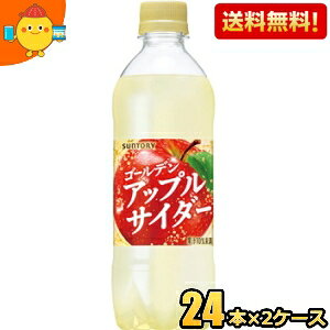 【送料無料】サントリー ゴールデンアップルサイダー 490mlペットボトル 48本(24本×2ケース) 果実炭酸飲料 ※北海道800円・東北400円の別途送料加算 st2505