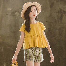 韓国子供服 女の子 セットアップ tシャツ パンツ キッズ 2点セット夏服 上下セット 遠足 ファッション 通学 お出かけ 海外旅行 110 120 130 140 150 160cm