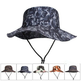 帽子 サファリハット メンズ レディース つば広 UVカット 迷彩 日焼け防止 紫外線対策 アウトドア 釣り 登山