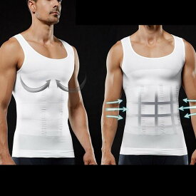 加圧シャツ 2枚セット タンクトップ 加圧 インナー メンズ 強圧 姿勢 コンプレッションウェア 補正下着 スパンデックス22% Tシャツ 黒 白トレーニング
