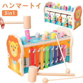 木のおもちゃ ハンマートイ 大工さん ハンマートイ 積み木 4歳 知育玩具 3歳 おもちゃ マルチな知育玩具 2歳 釣り 車 男の子 女の子 1歳 誕生日プレゼント