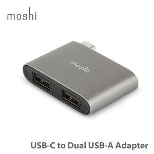 moshi USB-C to Dual USB-A Adapter (Titanium Gray) USB 3.1 Gen1 |[g x 2 USB-AΉ