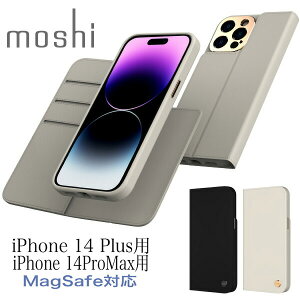 iPhone14 ProMax �P�[�X �蒠�^ �E�H���b�g�P�[�X �ی� �Ռ��z�� �ϏՌ� ���B�[�K�����U�[ �}�O�Z�[�t�Ή� moshi Overture for iPhone 14 ProMax 14 Plus Apple MagSafe�Ή� US �~���^���[ �O���[�h �X�g���b�v���[